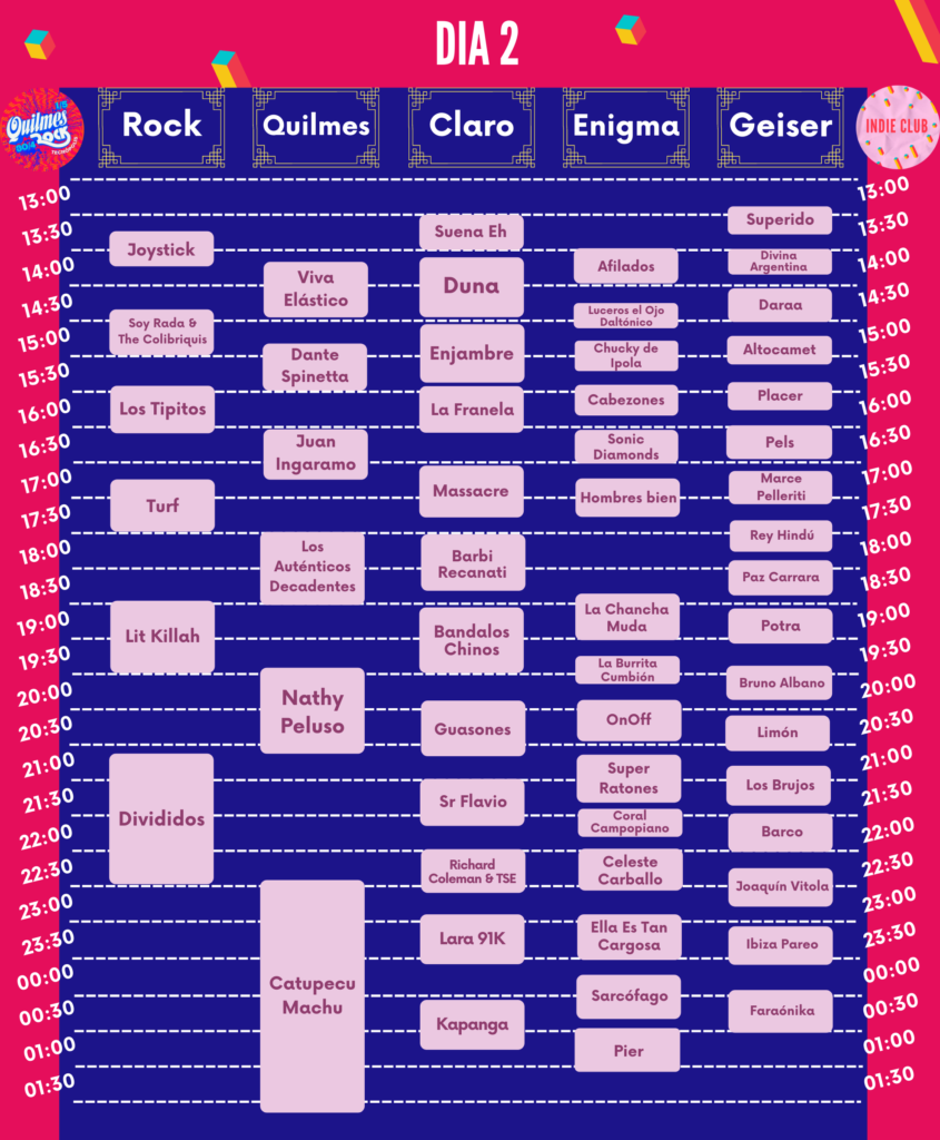 horarios día 2 quilmes domingo